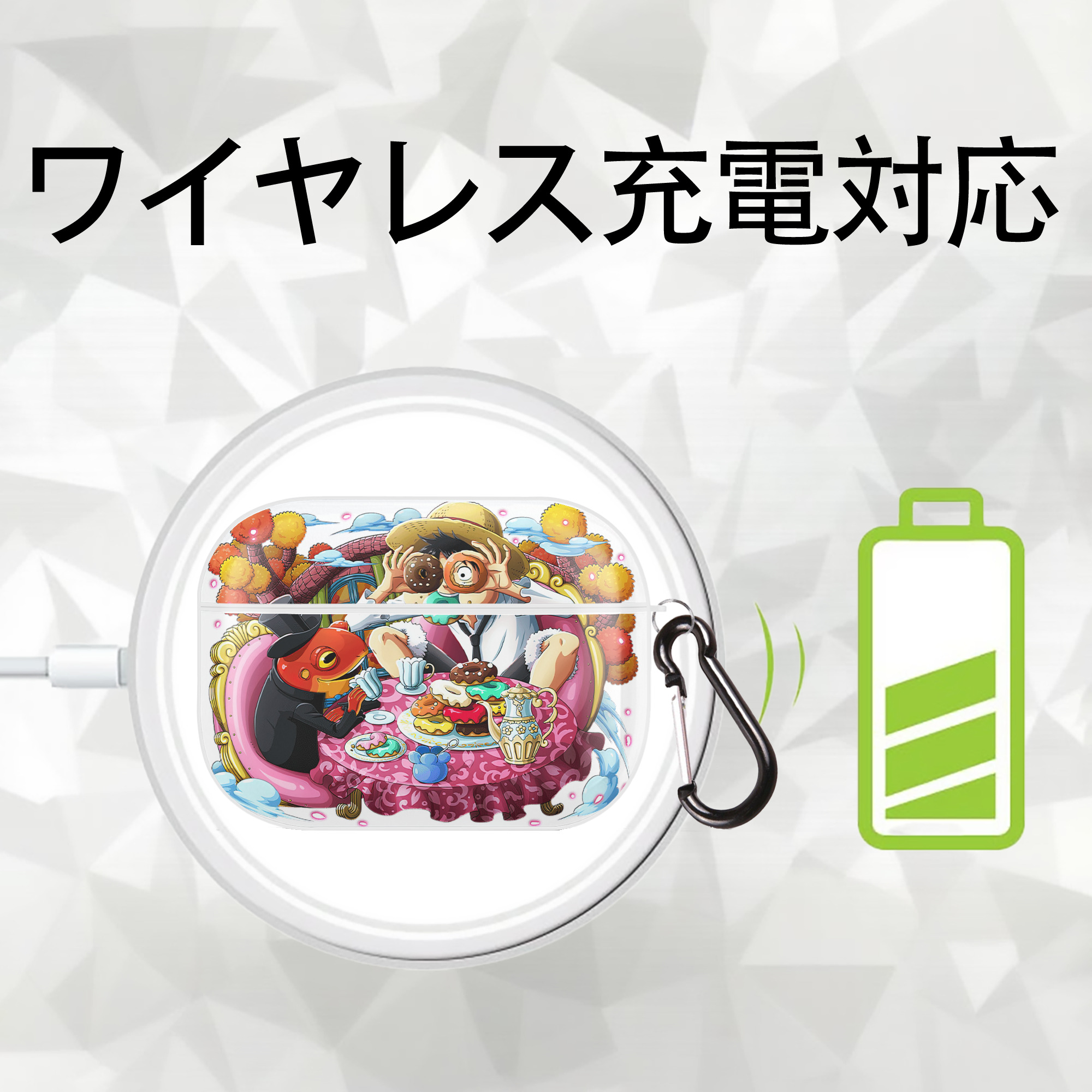 ワンピース モンキー・D・ルフィ ONE PIECE Monkey D. Luffy 【AirPods Pro用】ハードシェル保護ケース 耐衝撃・防指紋・カラビナ付き商品仕様