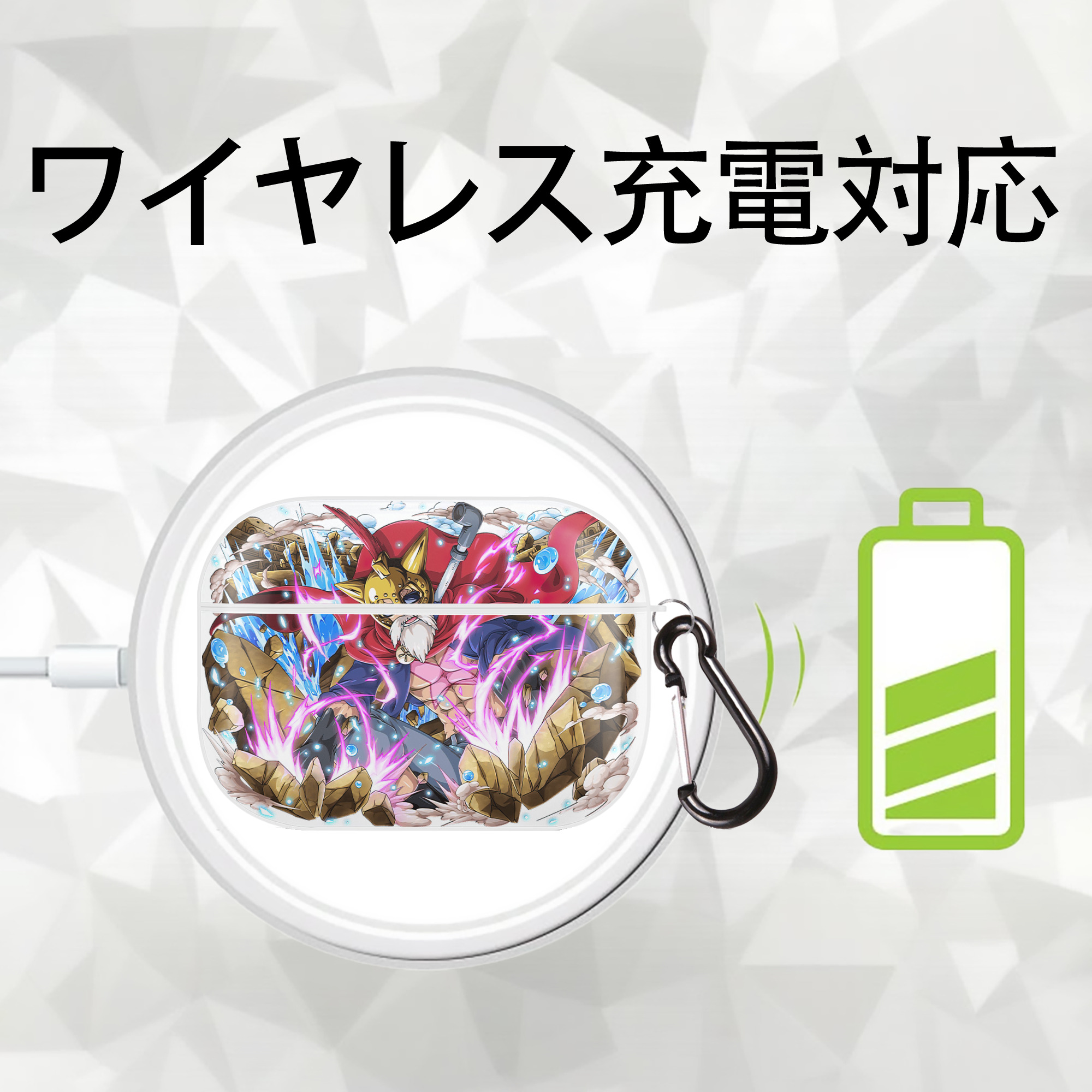 ワンピース モンキー・D・ルフィ ONE PIECE Monkey D. Luffy 【AirPods Pro用】ハードシェル保護ケース 耐衝撃・防指紋・カラビナ付き商品仕様