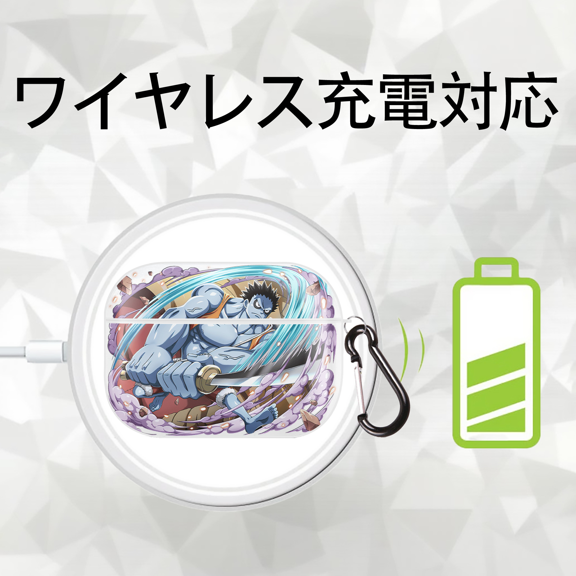 ワンピース モンキー・D・ルフィ ONE PIECE Monkey D. Luffy 【AirPods Pro用】ハードシェル保護ケース 耐衝撃・防指紋・カラビナ付き商品仕様