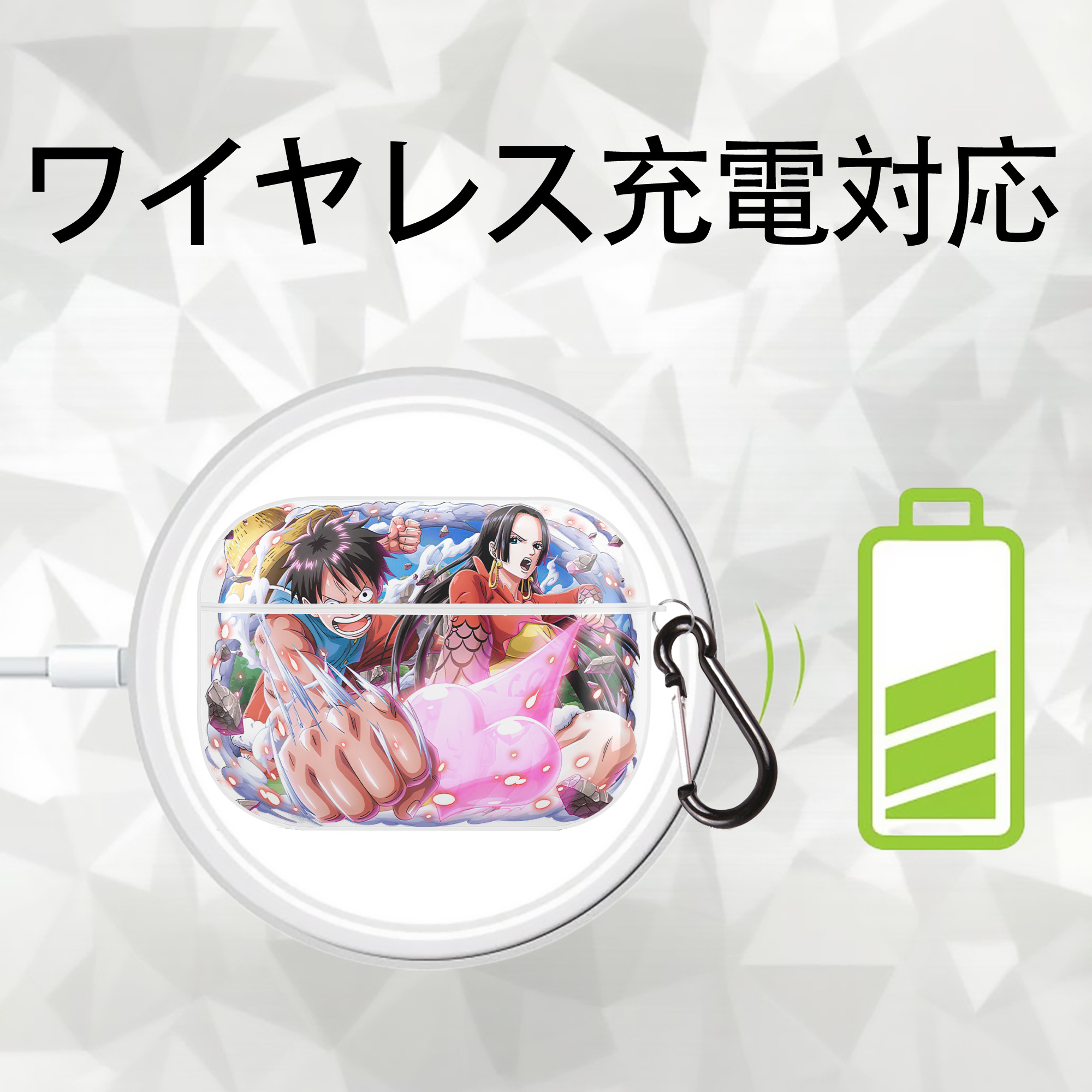 ワンピース モンキー・D・ルフィ ONE PIECE Monkey D. Luffy 【AirPods Pro用】ハードシェル保護ケース 耐衝撃・防指紋・カラビナ付き商品仕様