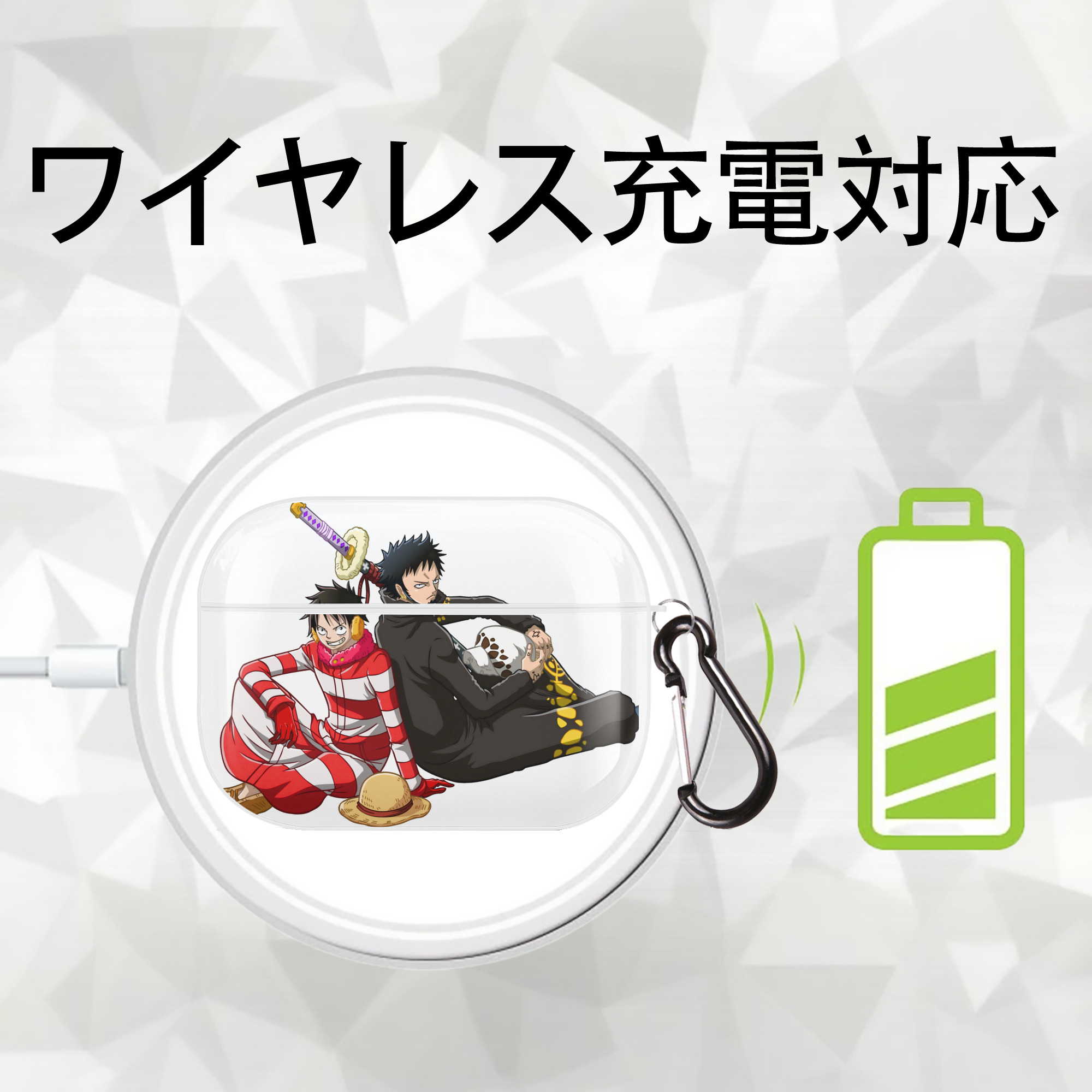 ワンピース モンキー・D・ルフィ ONE PIECE Monkey D. Luffy 【AirPods Pro用】ハードシェル保護ケース 耐衝撃・防指紋・カラビナ付き商品仕様