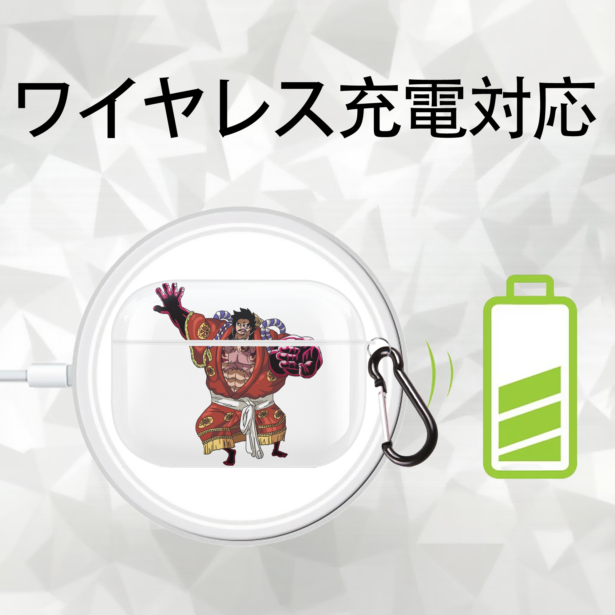 ワンピース モンキー・D・ルフィ ONE PIECE Monkey D. Luffy 【AirPods Pro用】ハードシェル保護ケース 耐衝撃・防指紋・カラビナ付き商品仕様