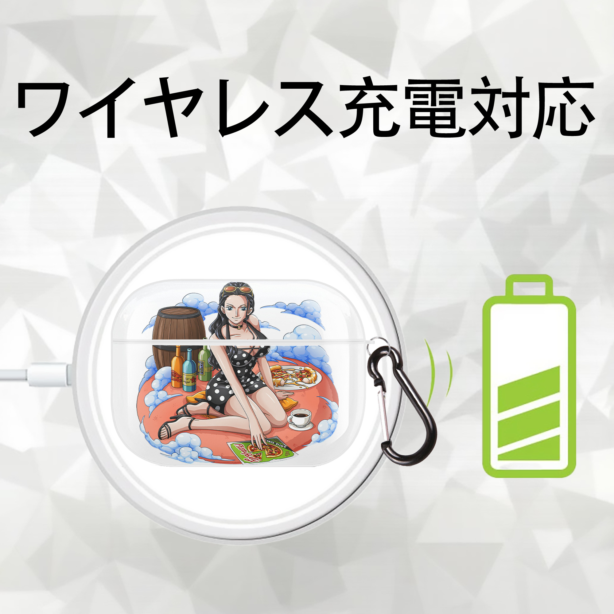 ワンピース ニコ・ロビン ONE PIECE Nico Robin 【AirPods Pro用】ハードシェル保護ケース 耐衝撃・防指紋・カラビナ付き商品仕様