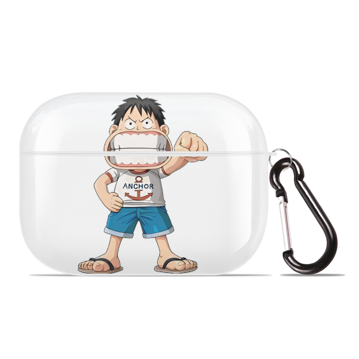（画像用） ワンピース モンキー・D・ルフィ ONE PIECE Monkey D. Luffy 【AirPods Pro用】ハードシェル保護ケース 耐衝撃・防指紋・カラビナ付き商品仕様