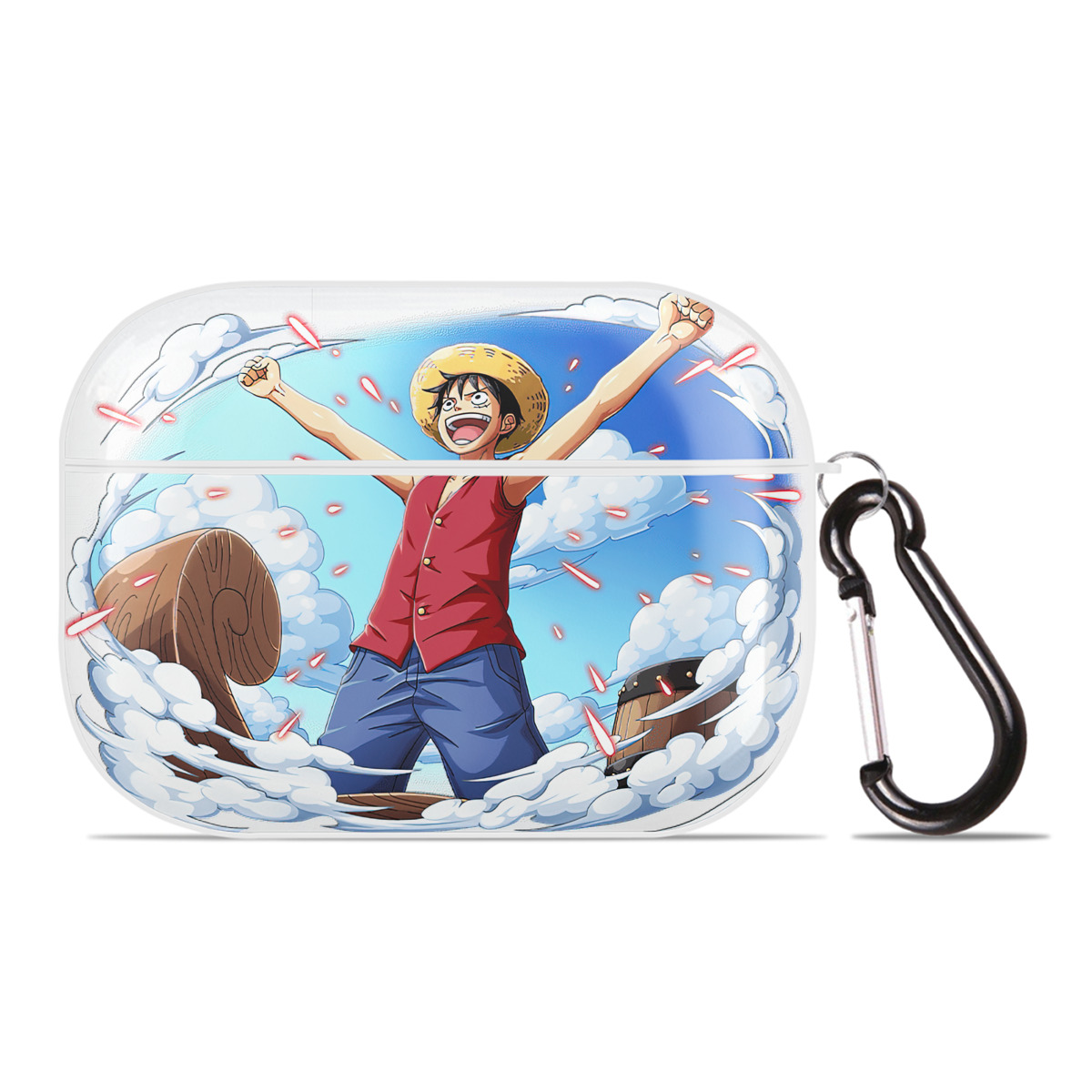 ワンピース モンキー・D・ルフィ ONE PIECE Monkey D. Luffy 【AirPods Pro用】ハードシェル保護ケース 耐衝撃・防指紋・カラビナ付き商品仕様