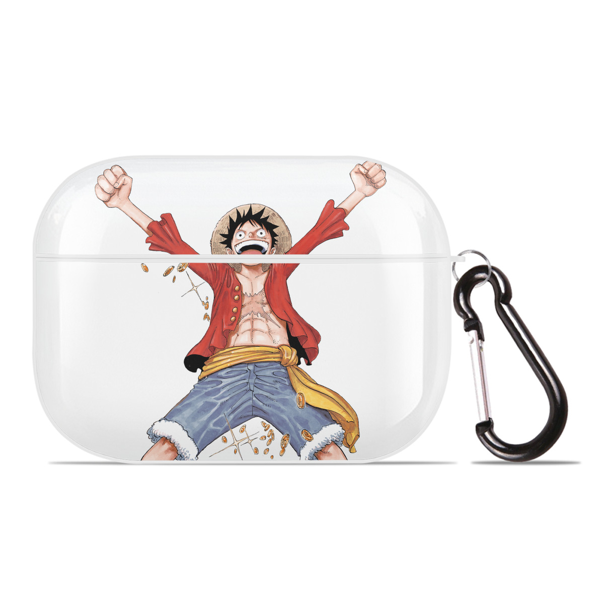 ワンピース モンキー・D・ルフィ ONE PIECE Monkey D. Luffy 【AirPods Pro用】ハードシェル保護ケース 耐衝撃・防指紋・カラビナ付き商品仕様