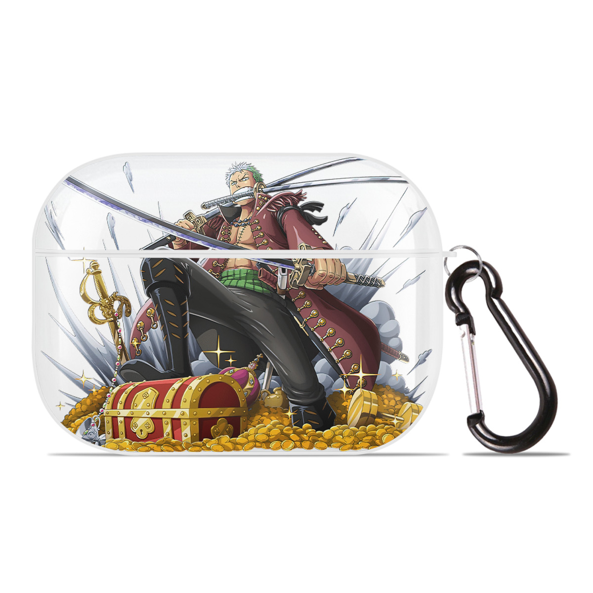 ワンピース ロロノア・ゾロ ONE PIECE Roronoa Zoro 【AirPods Pro用】ハードシェル保護ケース 耐衝撃・防指紋・カラビナ付き商品仕様