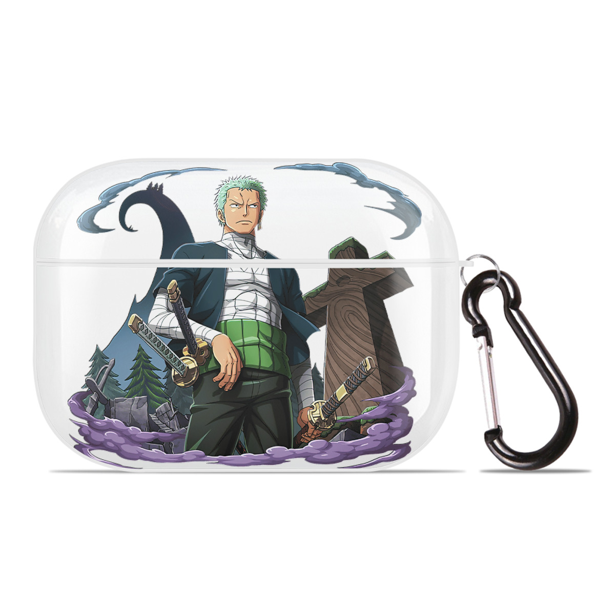 ワンピース ロロノア・ゾロ ONE PIECE Roronoa Zoro 【AirPods Pro用】ハードシェル保護ケース 耐衝撃・防指紋・カラビナ付き商品仕様