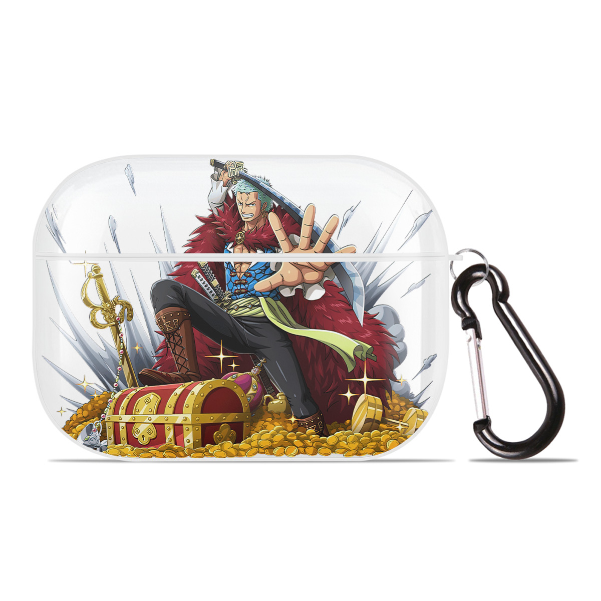 ワンピース ロロノア・ゾロ ONE PIECE Roronoa Zoro 【AirPods Pro用】ハードシェル保護ケース 耐衝撃・防指紋・カラビナ付き商品仕様