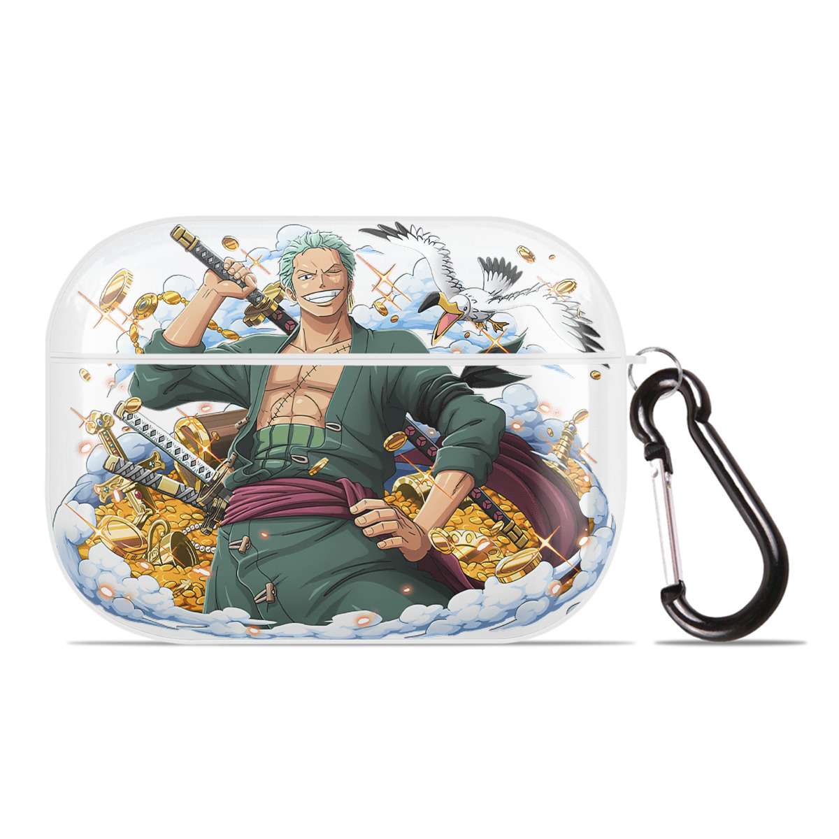 ワンピース ロロノア・ゾロ ONE PIECE Roronoa Zoro 【AirPods Pro用】ハードシェル保護ケース 耐衝撃・防指紋・カラビナ付き商品仕様