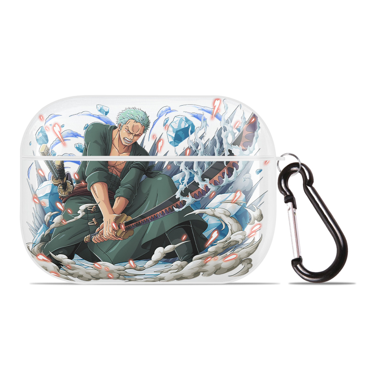 （画像用） ワンピース ロロノア・ゾロ ONE PIECE Roronoa Zoro 【AirPods Pro用】ハードシェル保護ケース 耐衝撃・防指紋・カラビナ付き商品仕様
