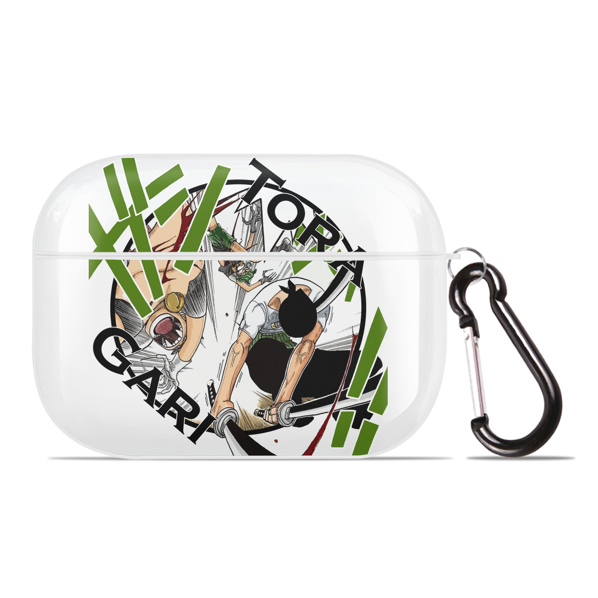 （画像用） ワンピース ロロノア・ゾロ ONE PIECE Roronoa Zoro 【AirPods Pro用】ハードシェル保護ケース 耐衝撃・防指紋・カラビナ付き商品仕様