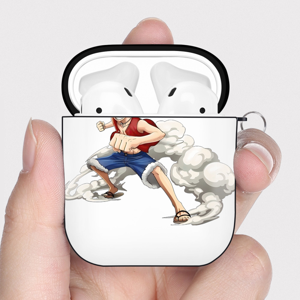 ワンピース モンキー・D・ルフィ ONE PIECE Monkey D. Luffy AirPods 第2世代保護ケース ハードシェル ブラック 耐衝撃・防指紋・カラビナ付き