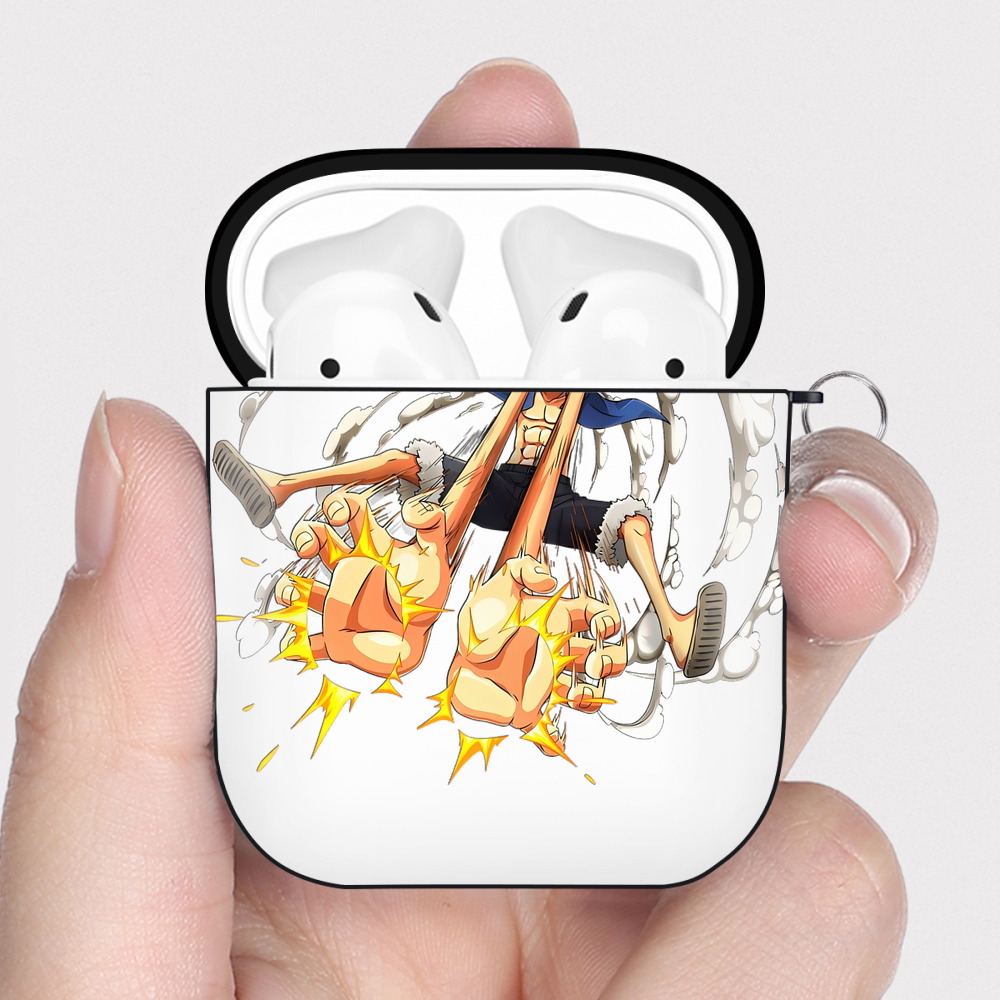 ワンピース モンキー・D・ルフィ ONE PIECE Monkey D. Luffy AirPods 第2世代保護ケース ハードシェル ブラック 耐衝撃・防指紋・カラビナ付き