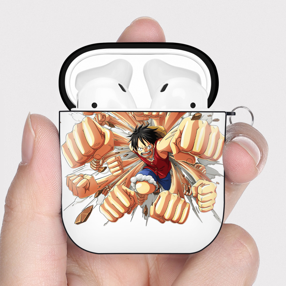ワンピース モンキー・D・ルフィ ONE PIECE Monkey D. Luffy AirPods 第2世代保護ケース ハードシェル ブラック 耐衝撃・防指紋・カラビナ付き