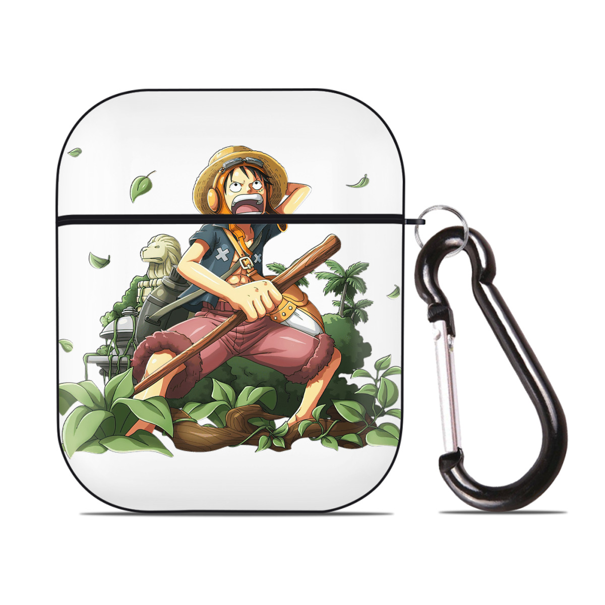 ワンピース モンキー・D・ルフィ ONE PIECE Monkey D. Luffy AirPods 第2世代保護ケース ハードシェル ブラック 耐衝撃・防指紋・カラビナ付き