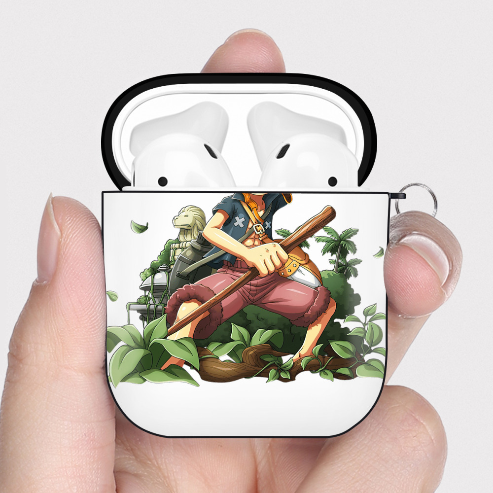 ワンピース モンキー・D・ルフィ ONE PIECE Monkey D. Luffy AirPods 第2世代保護ケース ハードシェル ブラック 耐衝撃・防指紋・カラビナ付き