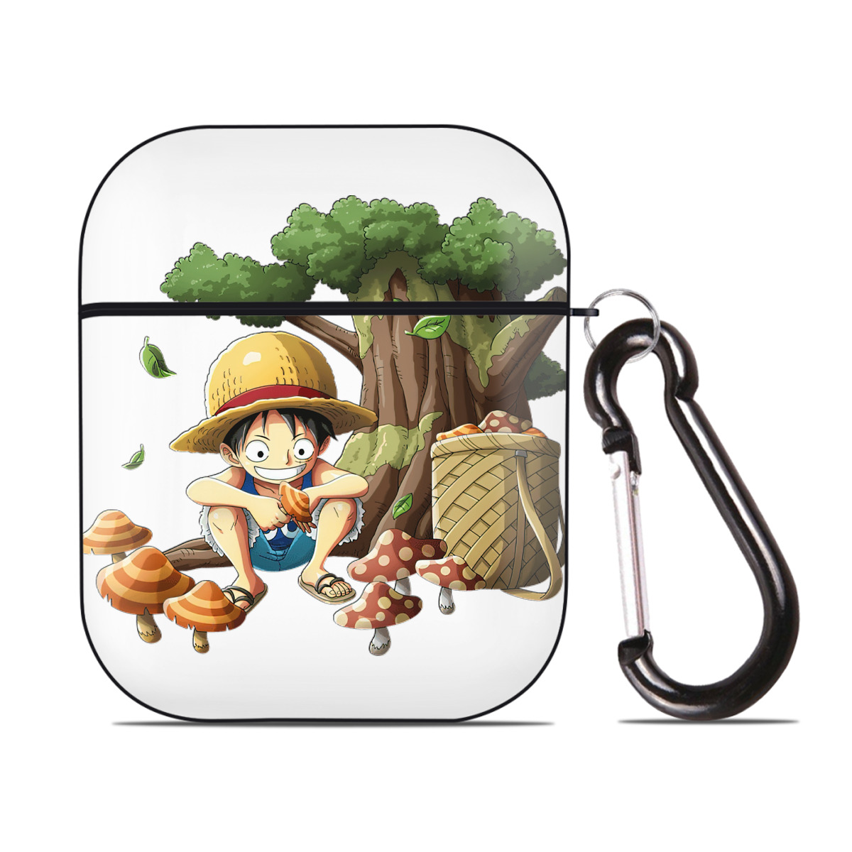 ワンピース モンキー・D・ルフィ ONE PIECE Monkey D. Luffy AirPods 第2世代保護ケース ハードシェル ブラック 耐衝撃・防指紋・カラビナ付き