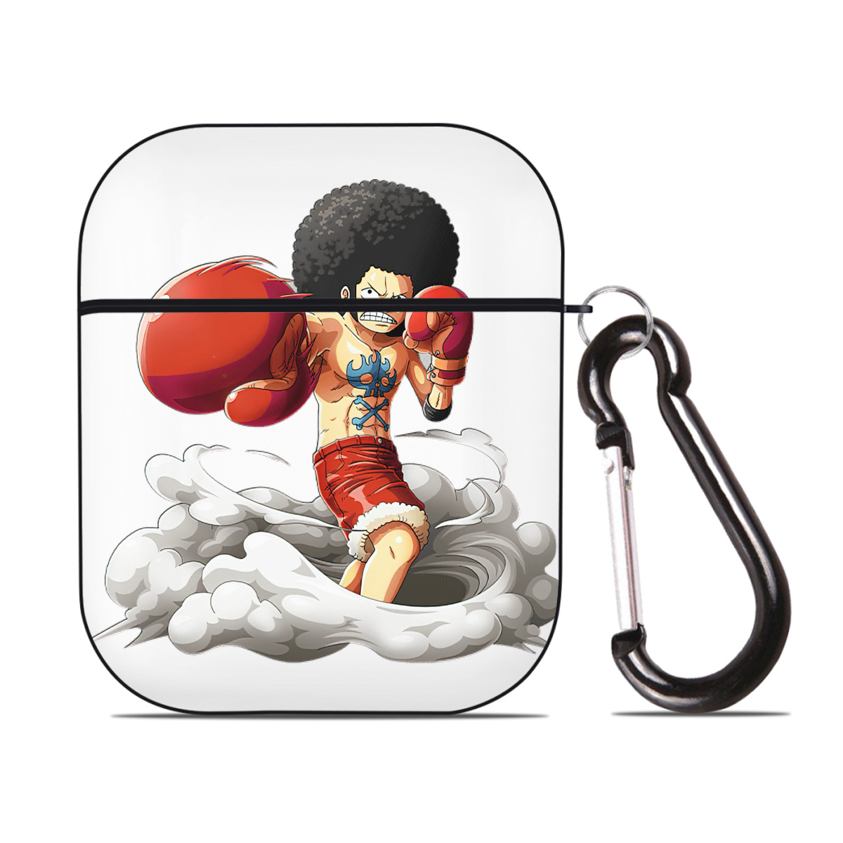 ワンピース モンキー・D・ルフィ ONE PIECE Monkey D. Luffy AirPods 第2世代保護ケース ハードシェル ブラック 耐衝撃・防指紋・カラビナ付き