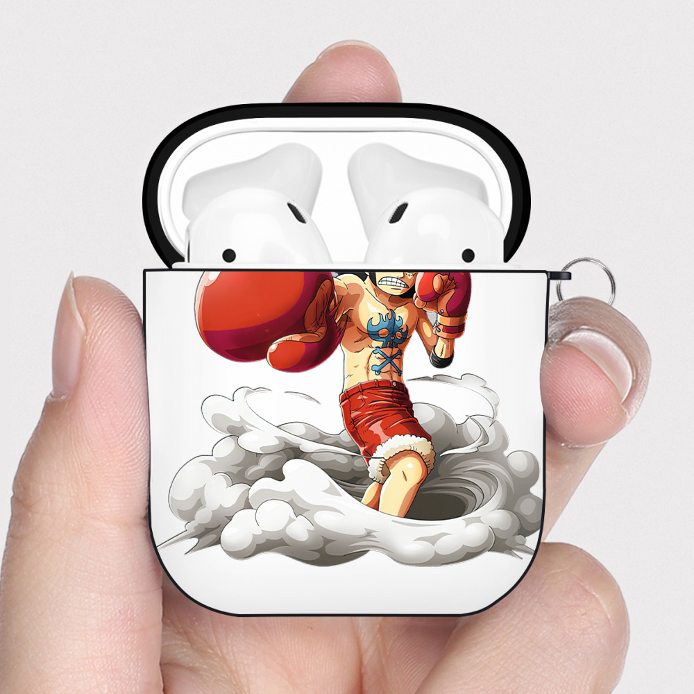 ワンピース モンキー・D・ルフィ ONE PIECE Monkey D. Luffy AirPods 第2世代保護ケース ハードシェル ブラック 耐衝撃・防指紋・カラビナ付き