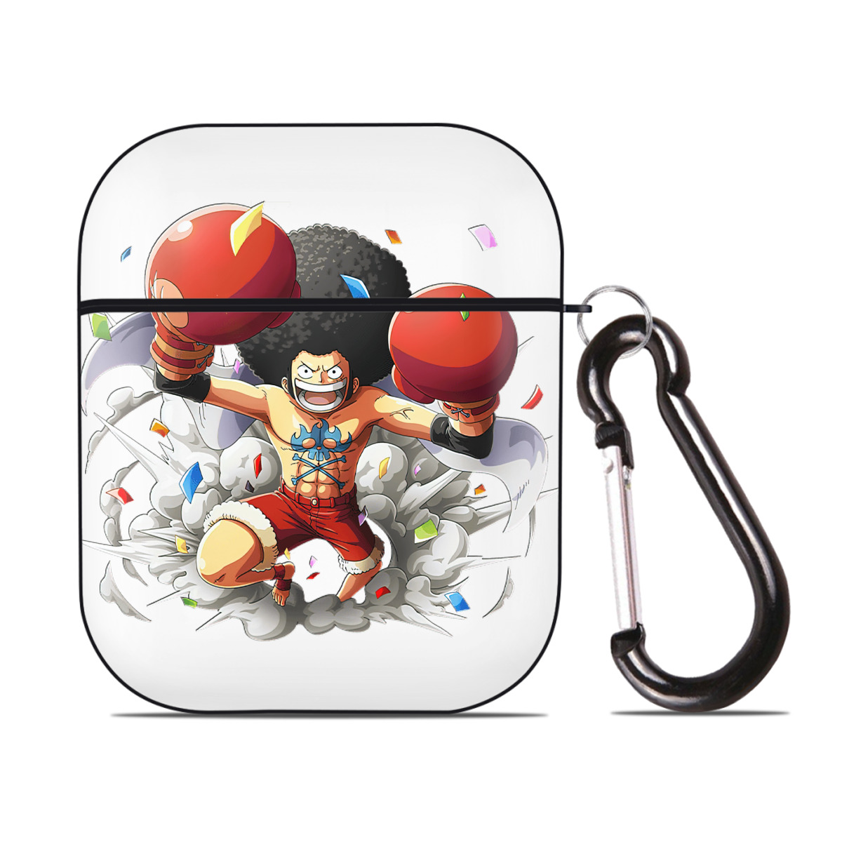 ワンピース モンキー・D・ルフィ ONE PIECE Monkey D. Luffy AirPods 第2世代保護ケース ハードシェル ブラック 耐衝撃・防指紋・カラビナ付き