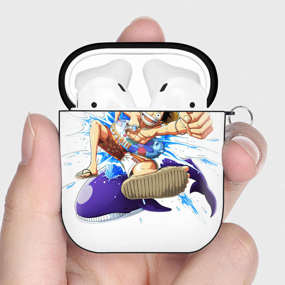 ワンピース モンキー・D・ルフィ ONE PIECE Monkey D. Luffy AirPods 第2世代保護ケース ハードシェル ブラック 耐衝撃・防指紋・カラビナ付き
