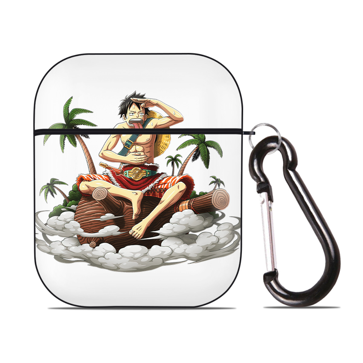 ワンピース モンキー・D・ルフィ ONE PIECE Monkey D. Luffy AirPods 第2世代保護ケース ハードシェル ブラック 耐衝撃・防指紋・カラビナ付き