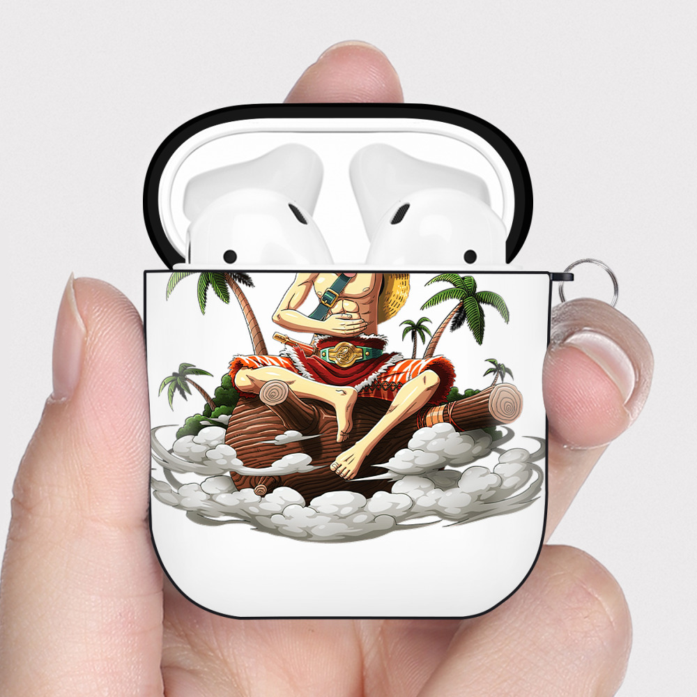 ワンピース モンキー・D・ルフィ ONE PIECE Monkey D. Luffy AirPods 第2世代保護ケース ハードシェル ブラック 耐衝撃・防指紋・カラビナ付き