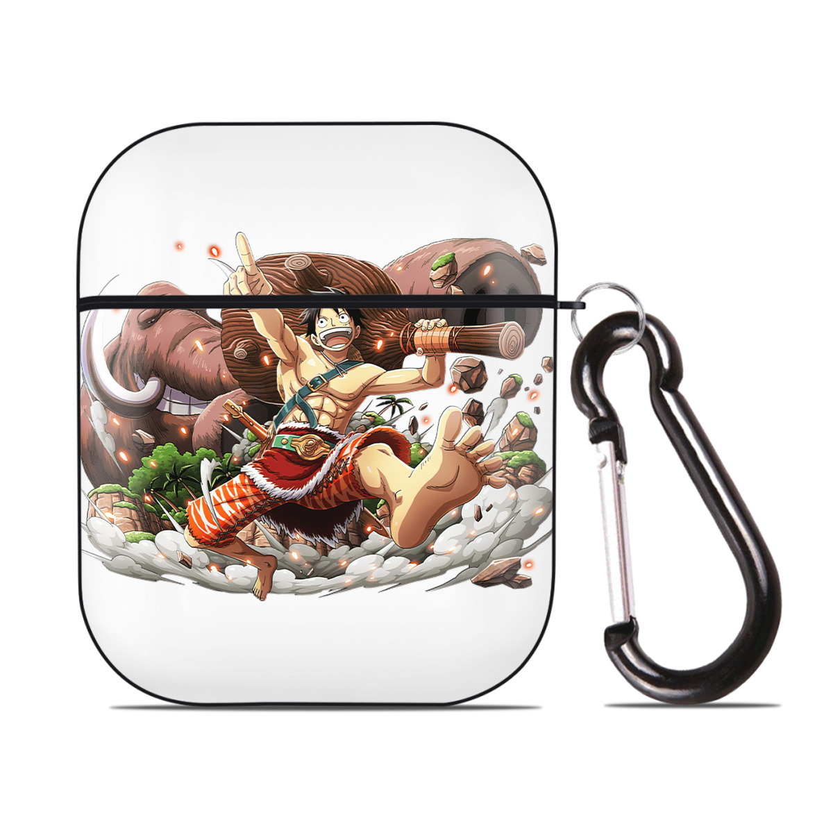 ワンピース モンキー・D・ルフィ ONE PIECE Monkey D. Luffy AirPods 第2世代保護ケース ハードシェル ブラック 耐衝撃・防指紋・カラビナ付き