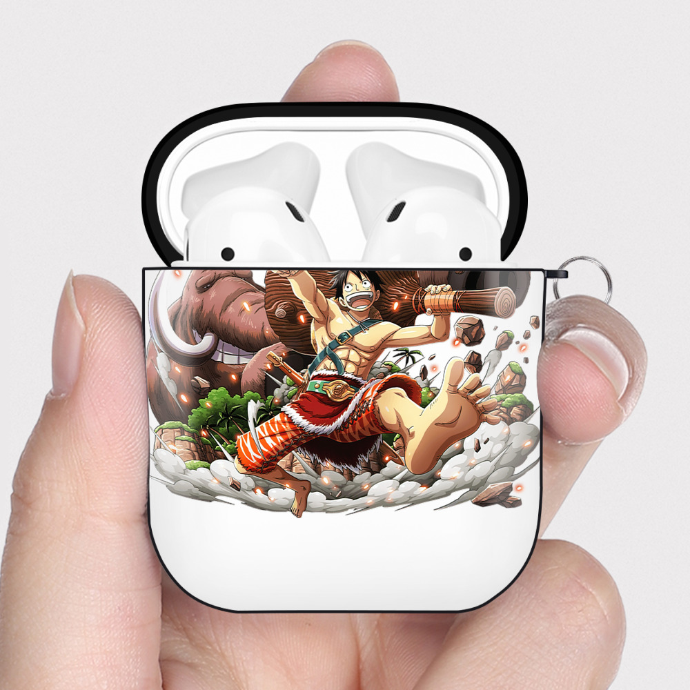 ワンピース モンキー・D・ルフィ ONE PIECE Monkey D. Luffy AirPods 第2世代保護ケース ハードシェル ブラック 耐衝撃・防指紋・カラビナ付き