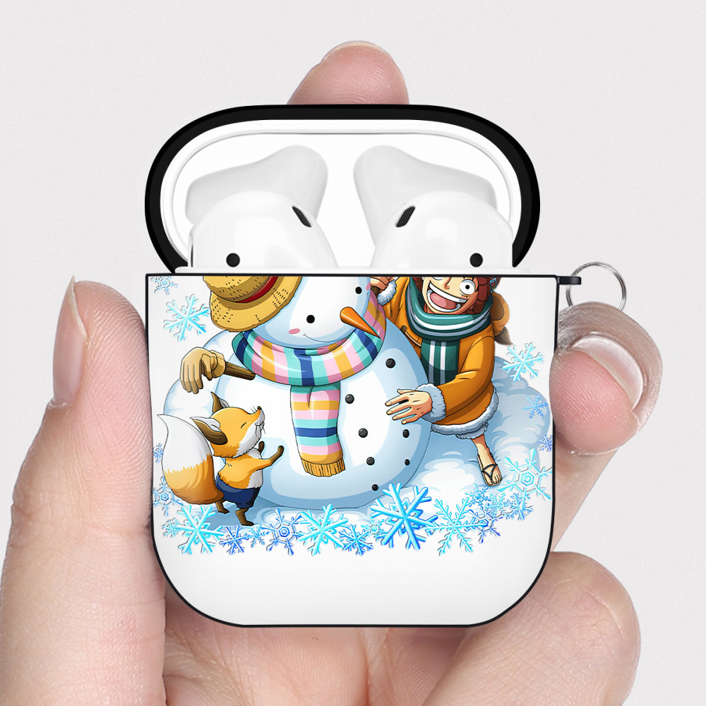 ワンピース モンキー・D・ルフィ ONE PIECE Monkey D. Luffy AirPods 第2世代保護ケース ハードシェル ブラック 耐衝撃・防指紋・カラビナ付き