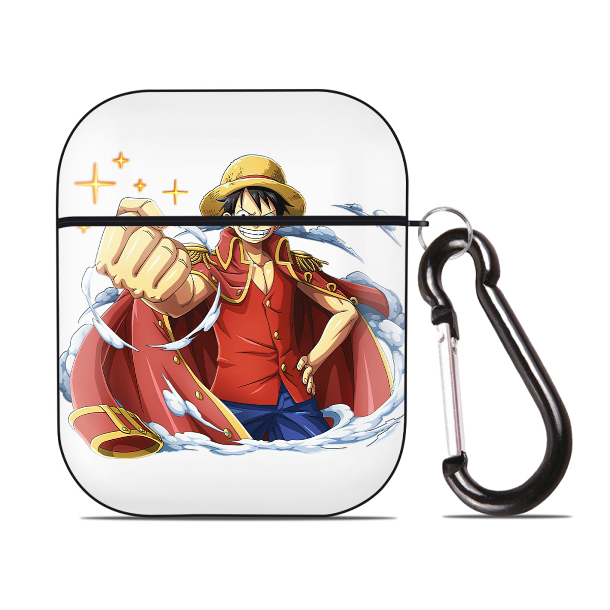 ワンピース モンキー・D・ルフィ ONE PIECE Monkey D. Luffy AirPods 第2世代保護ケース ハードシェル ブラック 耐衝撃・防指紋・カラビナ付き