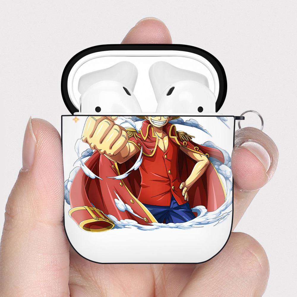 ワンピース モンキー・D・ルフィ ONE PIECE Monkey D. Luffy AirPods 第2世代保護ケース ハードシェル ブラック 耐衝撃・防指紋・カラビナ付き