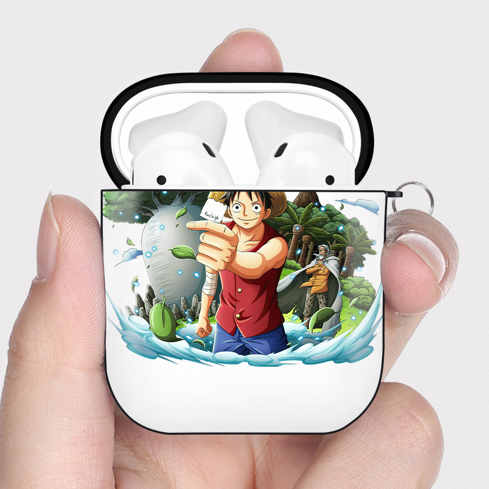 ワンピース モンキー・D・ルフィ ONE PIECE Monkey D. Luffy AirPods 第2世代保護ケース ハードシェル ブラック 耐衝撃・防指紋・カラビナ付き