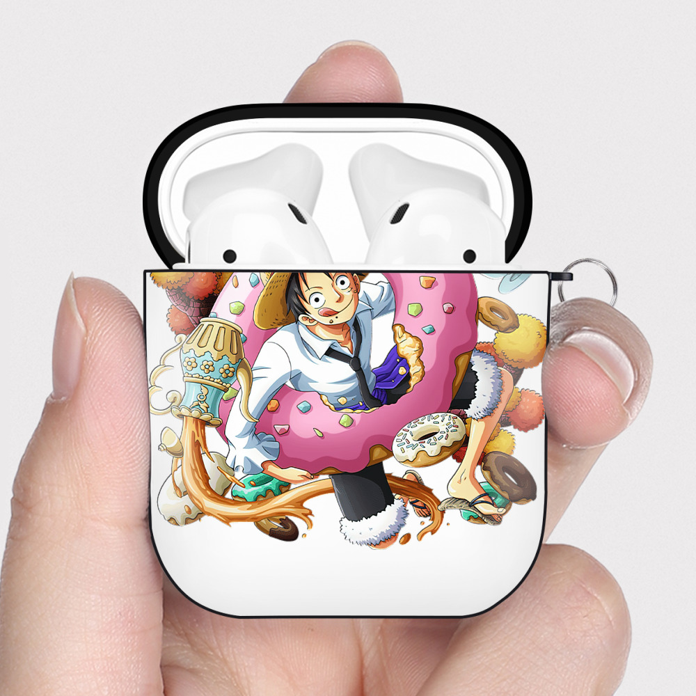 ワンピース モンキー・D・ルフィ ONE PIECE Monkey D. Luffy AirPods 第2世代保護ケース ハードシェル ブラック 耐衝撃・防指紋・カラビナ付き