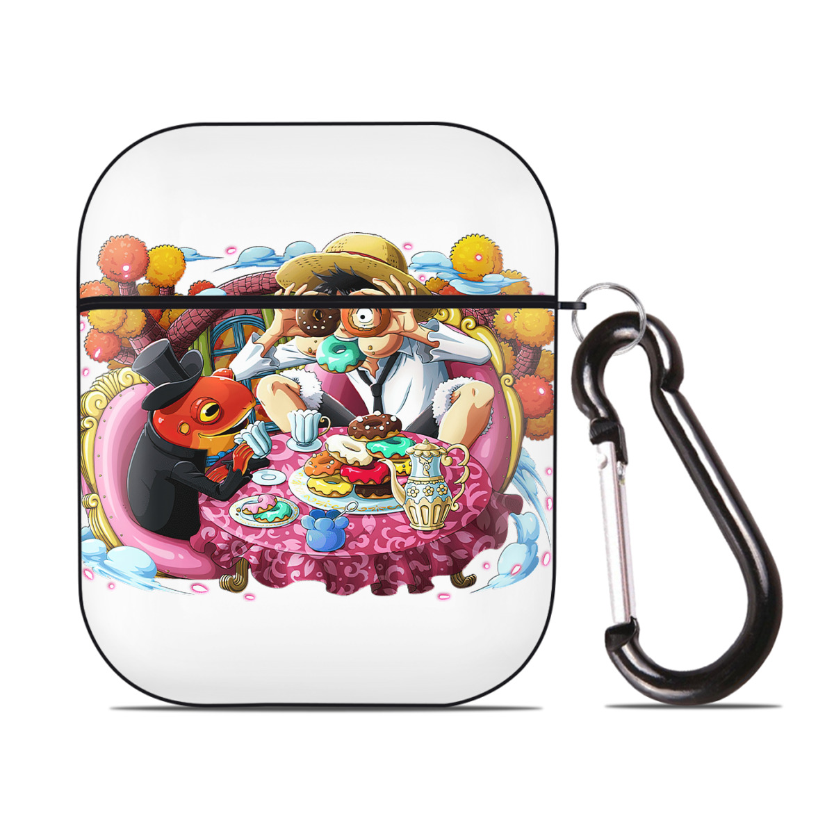 ワンピース モンキー・D・ルフィ ONE PIECE Monkey D. Luffy AirPods 第2世代保護ケース ハードシェル ブラック 耐衝撃・防指紋・カラビナ付き