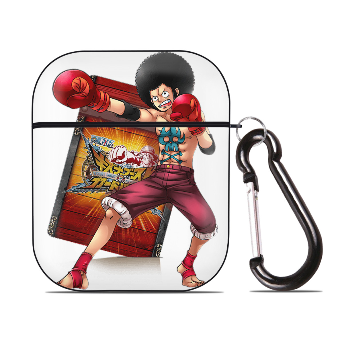 ワンピース モンキー・D・ルフィ ONE PIECE Monkey D. Luffy AirPods 第2世代保護ケース ハードシェル ブラック 耐衝撃・防指紋・カラビナ付き