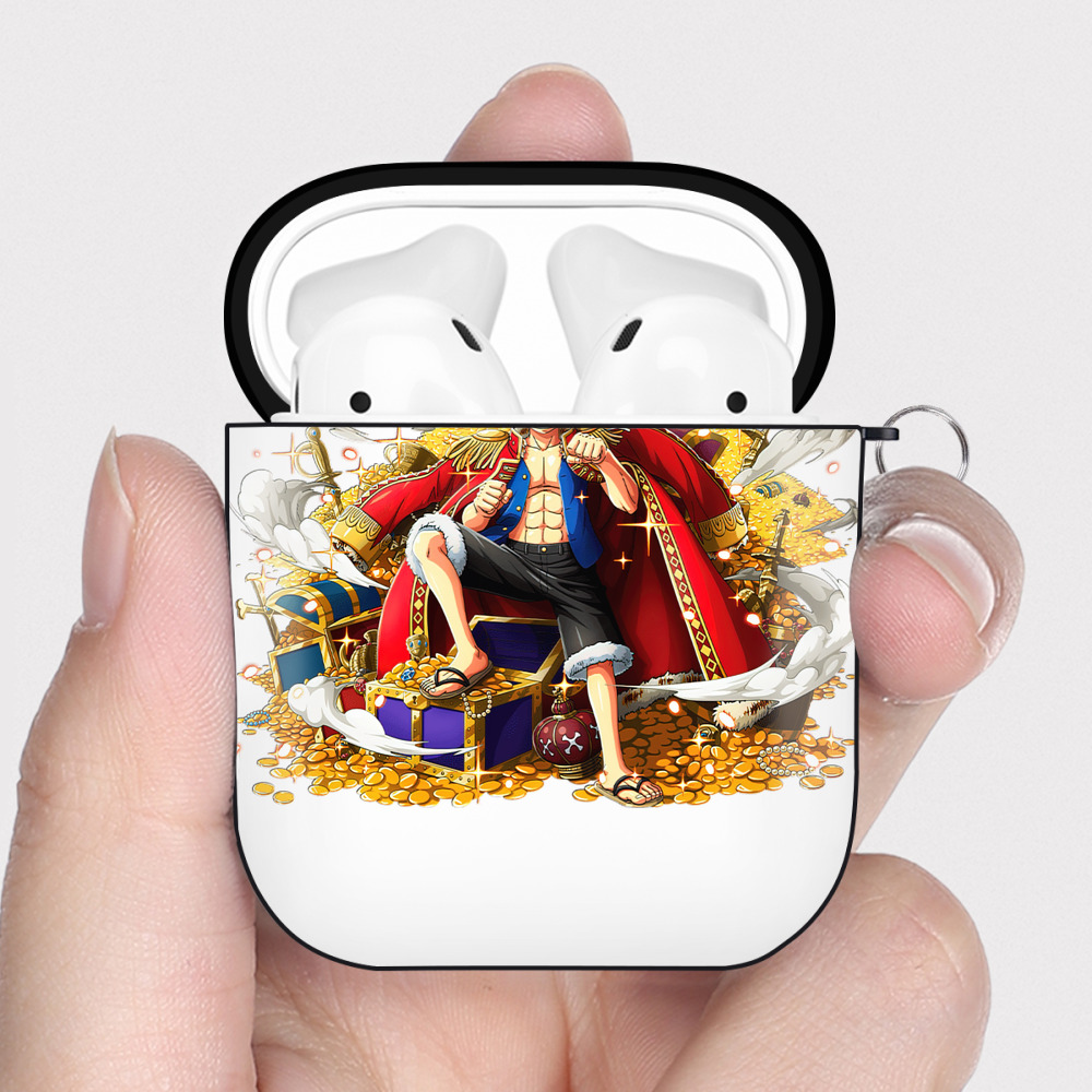 ワンピース モンキー・D・ルフィ ONE PIECE Monkey D. Luffy AirPods 第2世代保護ケース ハードシェル ブラック 耐衝撃・防指紋・カラビナ付き