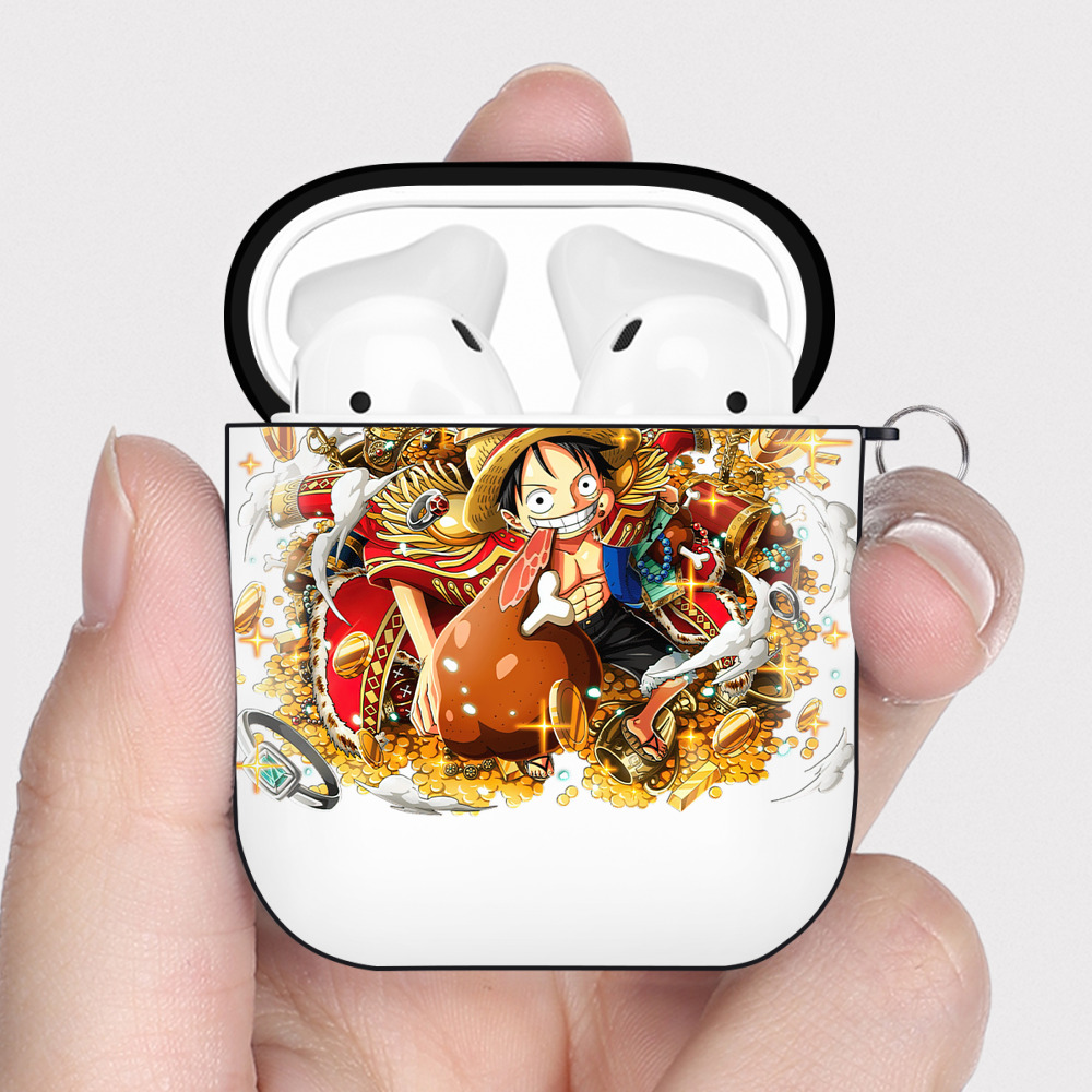 ワンピース モンキー・D・ルフィ ONE PIECE Monkey D. Luffy AirPods 第2世代保護ケース ハードシェル ブラック 耐衝撃・防指紋・カラビナ付き