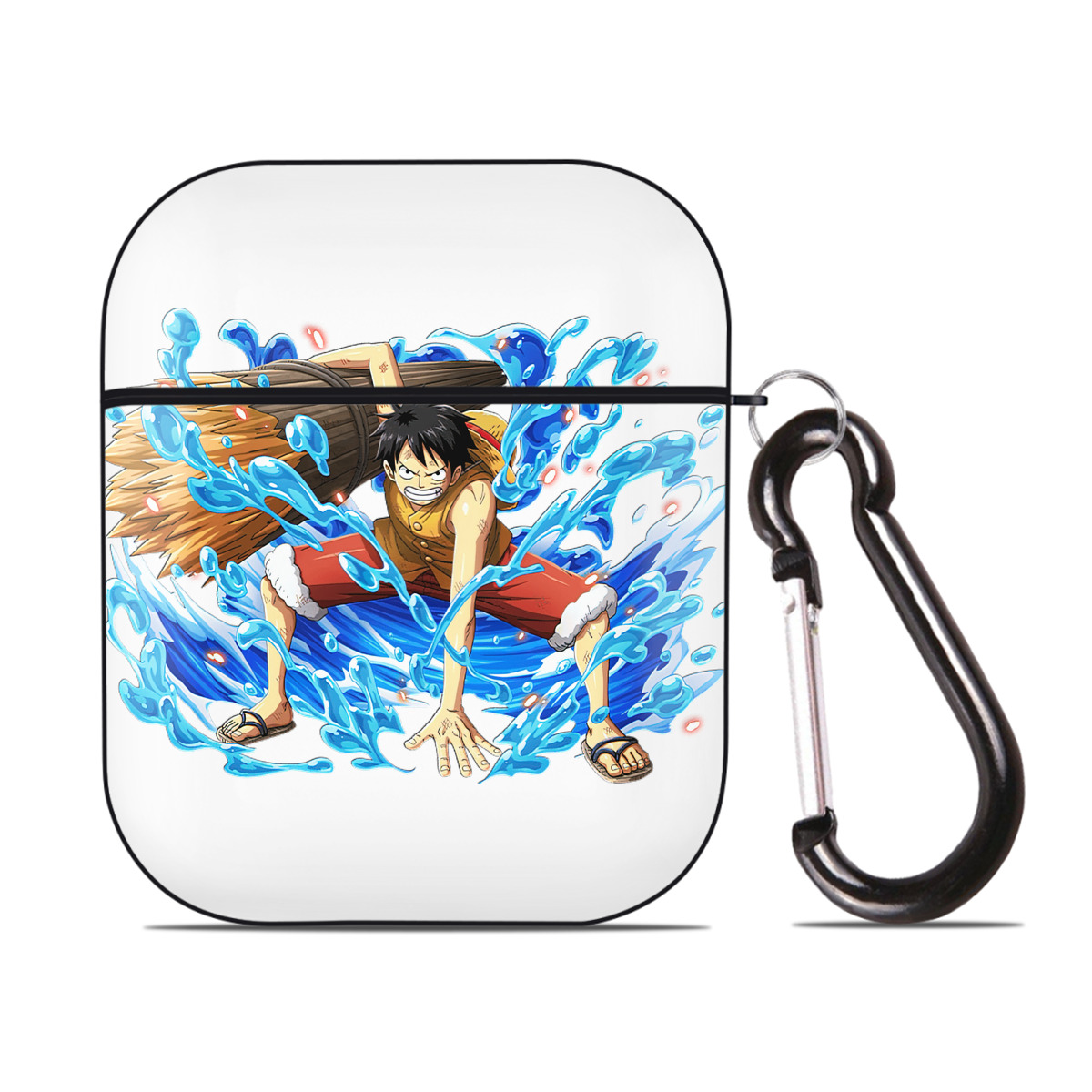 ワンピース モンキー・D・ルフィ ONE PIECE Monkey D. Luffy AirPods 第2世代保護ケース ハードシェル ブラック 耐衝撃・防指紋・カラビナ付き