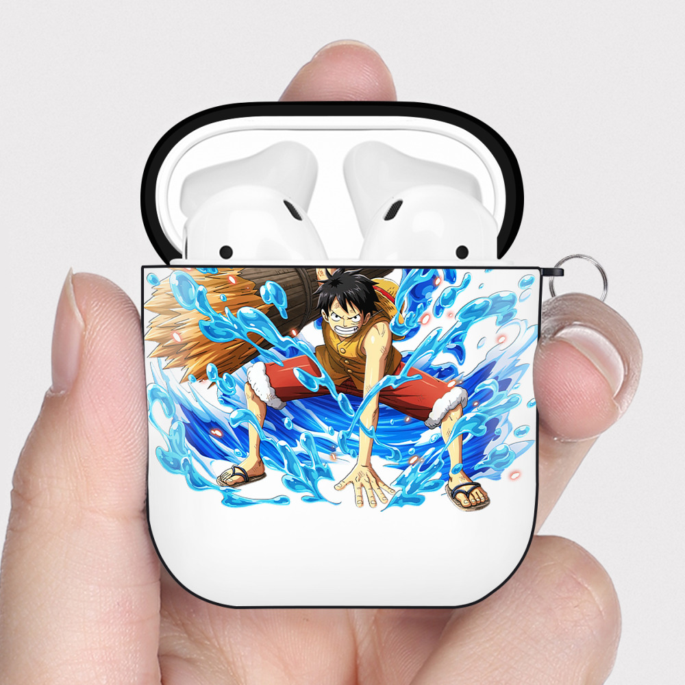 ワンピース モンキー・D・ルフィ ONE PIECE Monkey D. Luffy AirPods 第2世代保護ケース ハードシェル ブラック 耐衝撃・防指紋・カラビナ付き