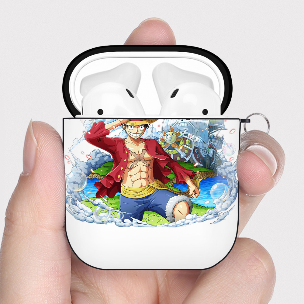 ワンピース モンキー・D・ルフィ ONE PIECE Monkey D. Luffy AirPods 第2世代保護ケース ハードシェル ブラック 耐衝撃・防指紋・カラビナ付き