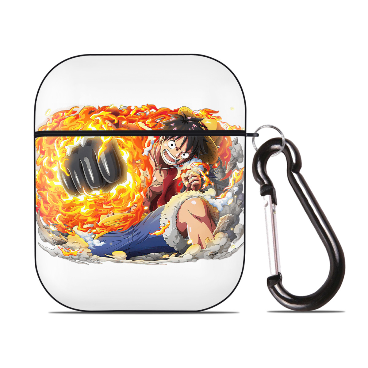 ワンピース モンキー・D・ルフィ ONE PIECE Monkey D. Luffy AirPods 第2世代保護ケース ハードシェル ブラック 耐衝撃・防指紋・カラビナ付き