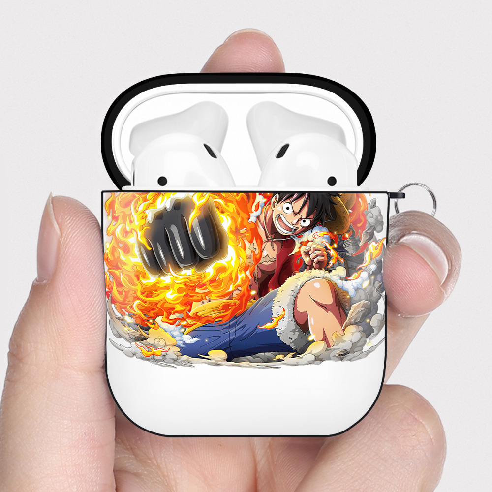 ワンピース モンキー・D・ルフィ ONE PIECE Monkey D. Luffy AirPods 第2世代保護ケース ハードシェル ブラック 耐衝撃・防指紋・カラビナ付き