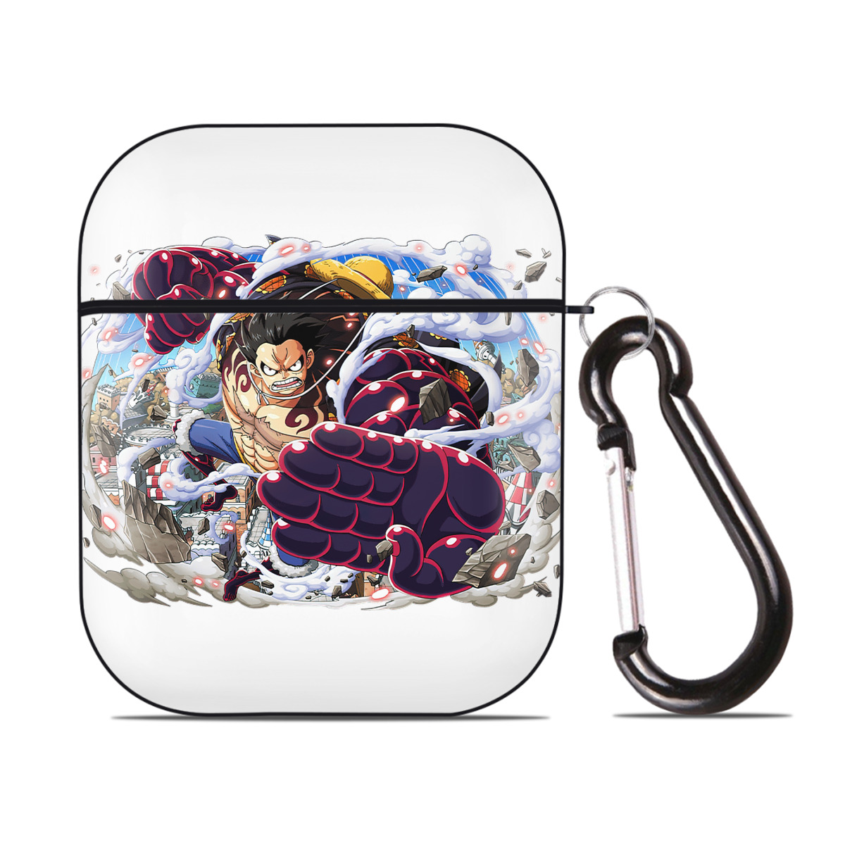 ワンピース モンキー・D・ルフィ ONE PIECE Monkey D. Luffy AirPods 第2世代保護ケース ハードシェル ブラック 耐衝撃・防指紋・カラビナ付き