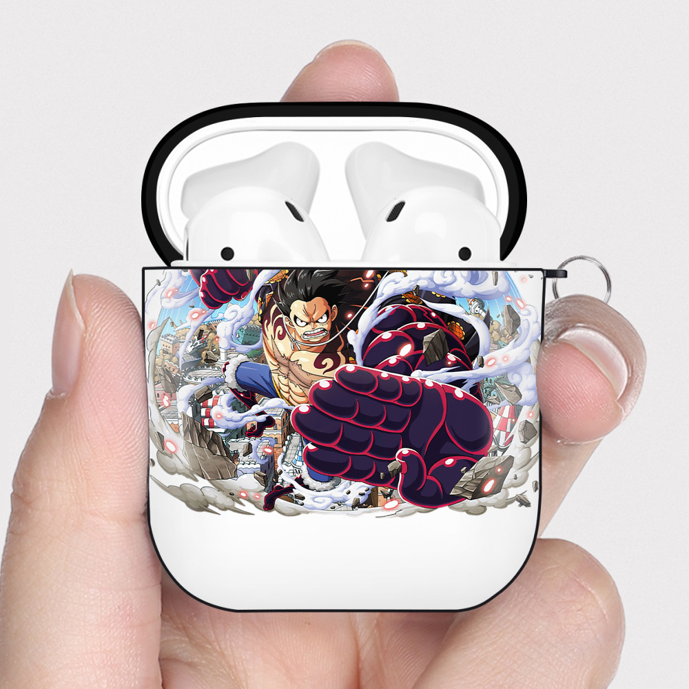 ワンピース モンキー・D・ルフィ ONE PIECE Monkey D. Luffy AirPods 第2世代保護ケース ハードシェル ブラック 耐衝撃・防指紋・カラビナ付き