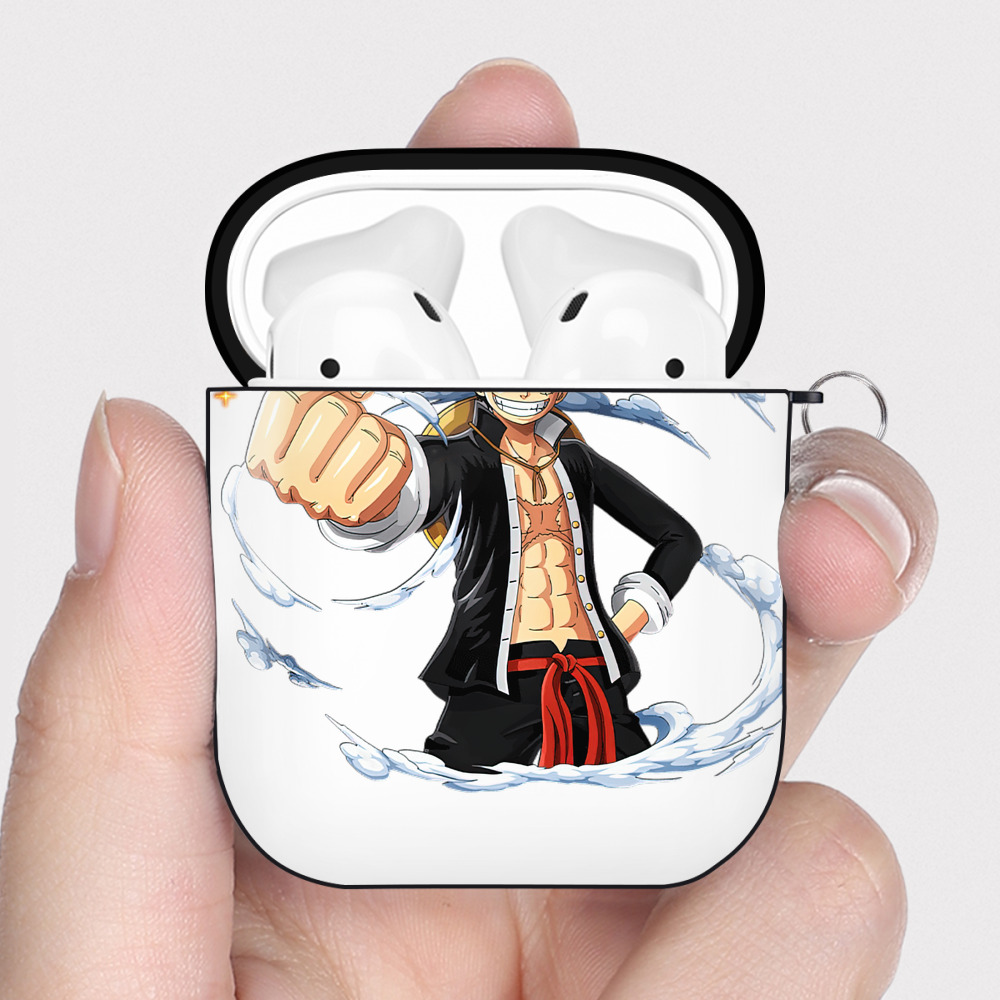 ワンピース モンキー・D・ルフィ ONE PIECE Monkey D. Luffy AirPods 第2世代保護ケース ハードシェル ブラック 耐衝撃・防指紋・カラビナ付き