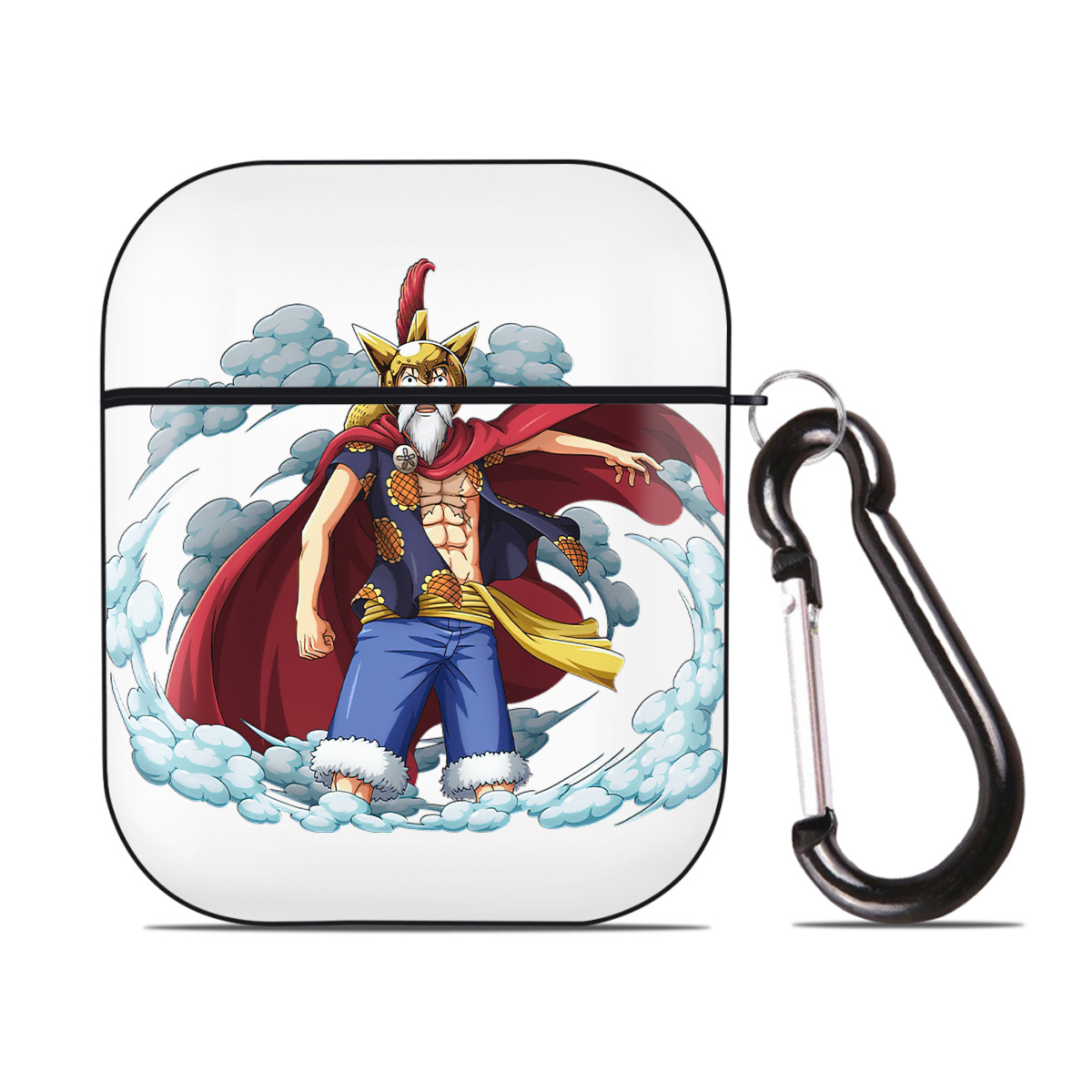 ワンピース モンキー・D・ルフィ ONE PIECE Monkey D. Luffy AirPods 第2世代保護ケース ハードシェル ブラック 耐衝撃・防指紋・カラビナ付き