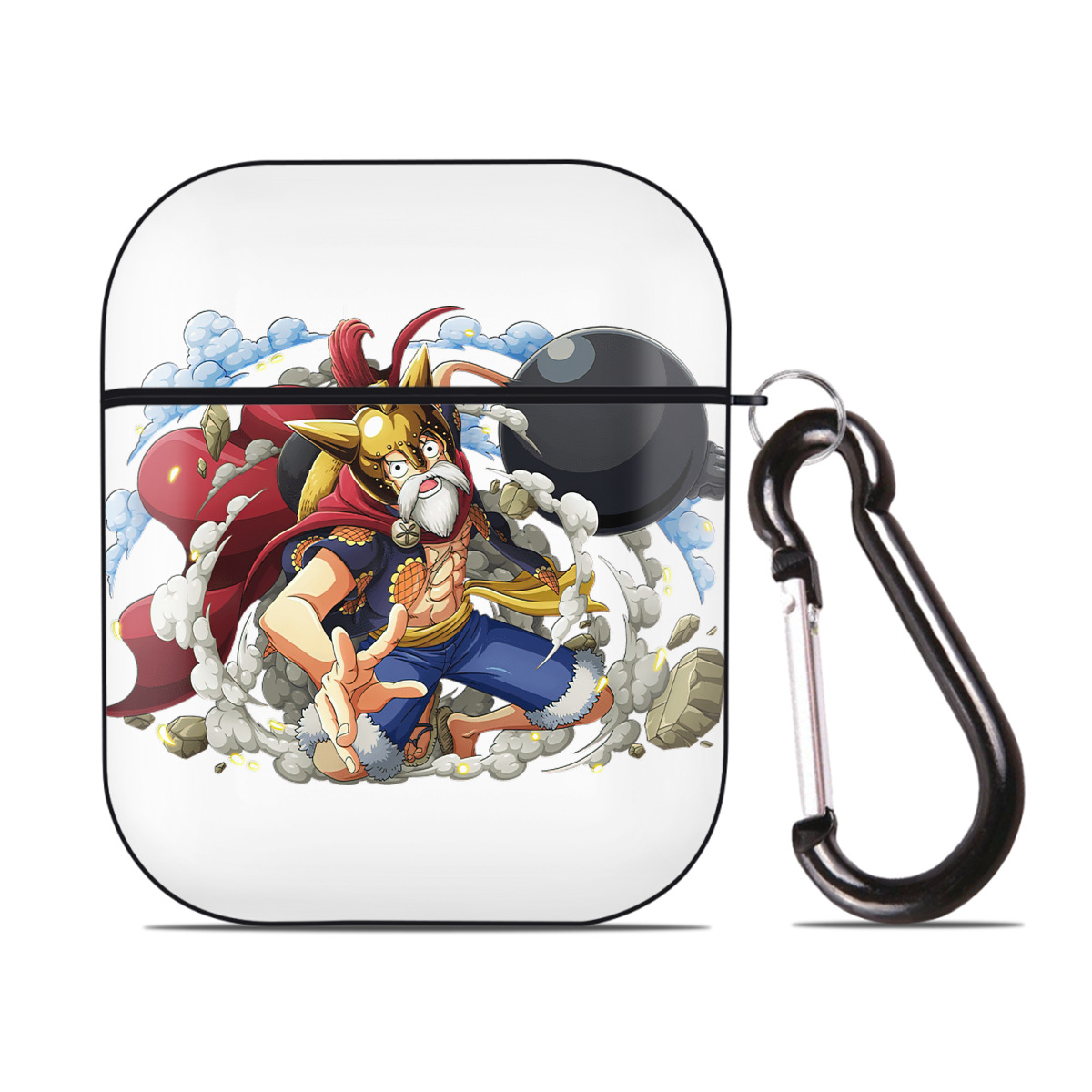 ワンピース モンキー・D・ルフィ ONE PIECE Monkey D. Luffy AirPods 第2世代保護ケース ハードシェル ブラック 耐衝撃・防指紋・カラビナ付き