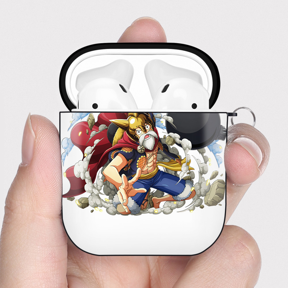 ワンピース モンキー・D・ルフィ ONE PIECE Monkey D. Luffy AirPods 第2世代保護ケース ハードシェル ブラック 耐衝撃・防指紋・カラビナ付き
